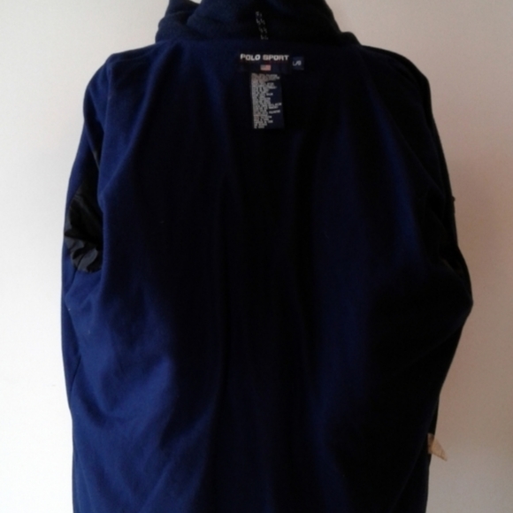 Polo Sport Ralph Lauren Fleece Jacket Large Winter Blue Warm parka L - Picture 6 of 6